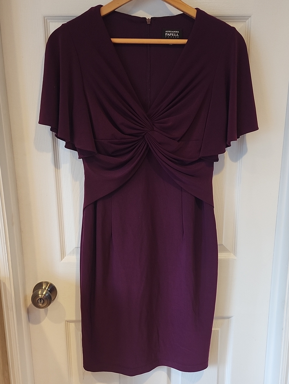 Adrianna Papell Plum Knot-Front Sheath Dress